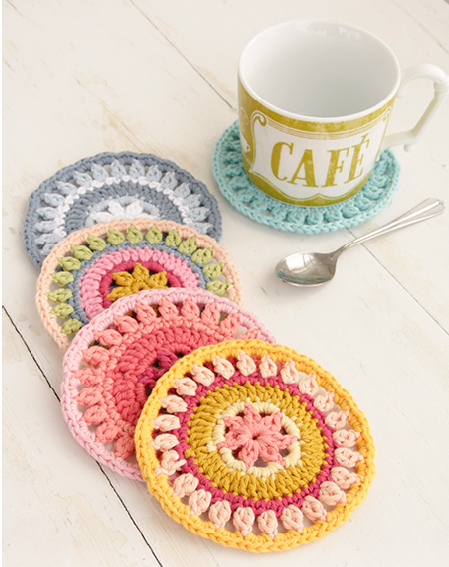 Posa vasos de crochet