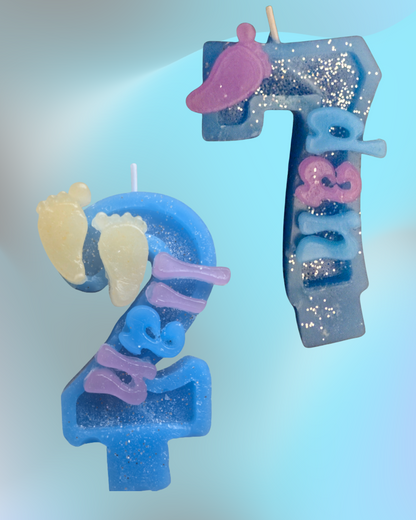 Vela Artesanal Personalizable para Cumpleaños | Números | Nombre